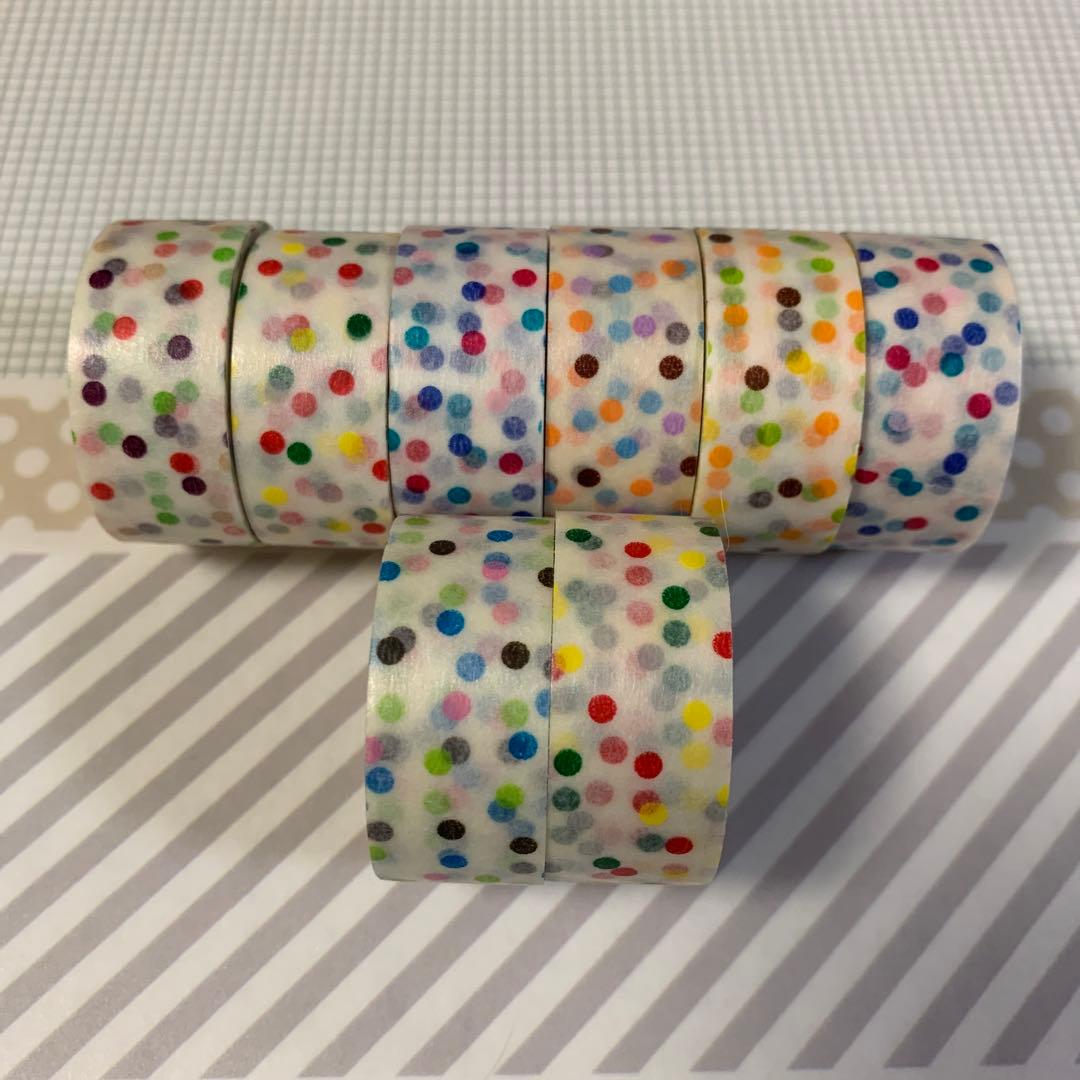 mtガチャサイズマスキングテープドロップ　ドット柄マステ8本
