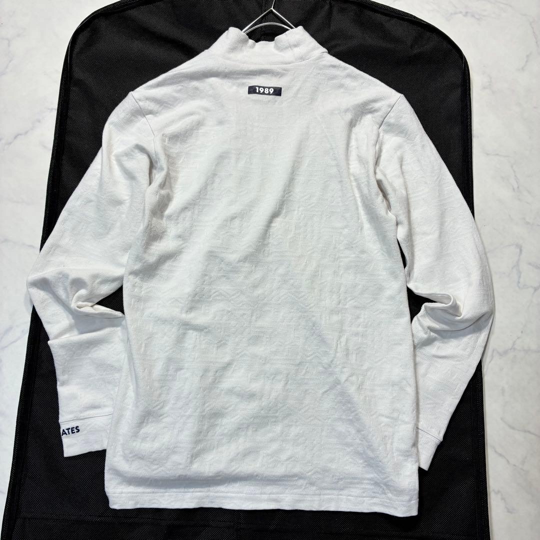 PEARLY GATES モックネック カットソー 長袖 ホワイト 4 ロゴ