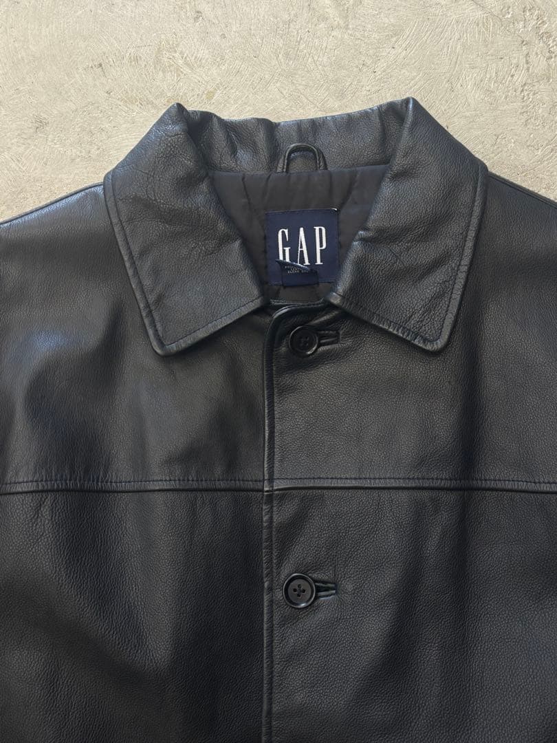 90’s GAP レザー　カーコート　L