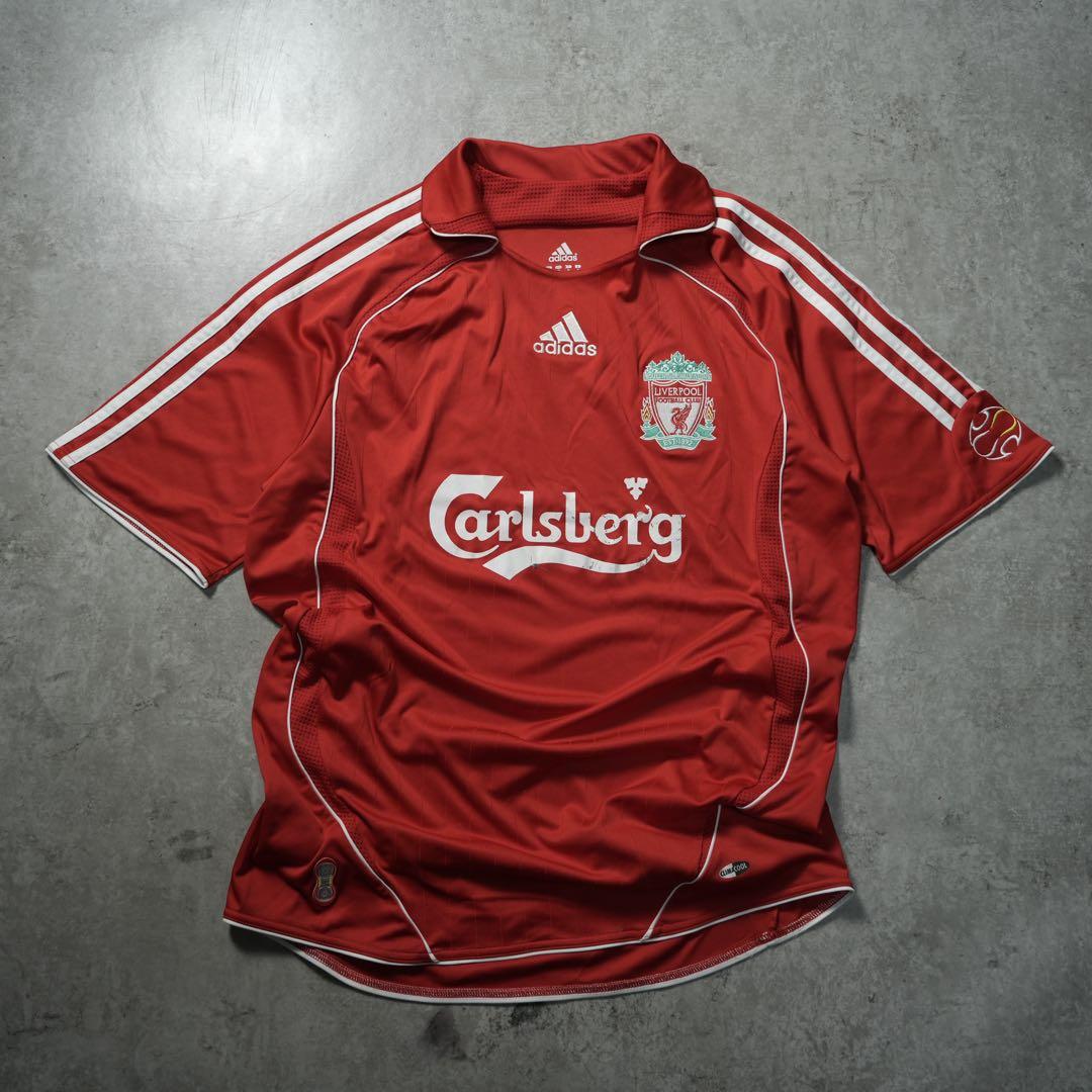 00s adidas リバプール ゲームシャツ 07-08 1st 半袖 y2k