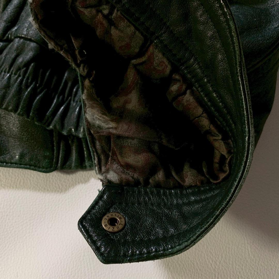 【希少カラー】SOUTHERN COMPANY レザージャケット 48 本革 緑